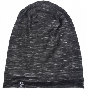 Skullies & Beanies Men's Chic Striped Thin Baggy Slouch Summer Beanie Skull Cap Hat - Black - CP12J6LGOOB