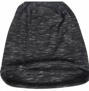 Skullies & Beanies Men's Chic Striped Thin Baggy Slouch Summer Beanie Skull Cap Hat - Black - CP12J6LGOOB