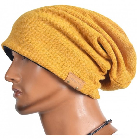 Skullies & Beanies Men's Cool Cotton Beanie Slouch Skull Cap Long Baggy Hip-hop Winter Summer Hat - Ginger - CX12NSQRPCZ